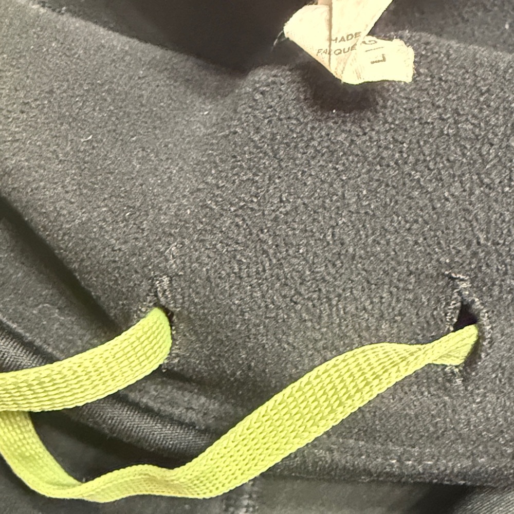 Lole Black Running tights Athletic thick warm lined Neon reflective pockets SZ L - Picture 8 of 11